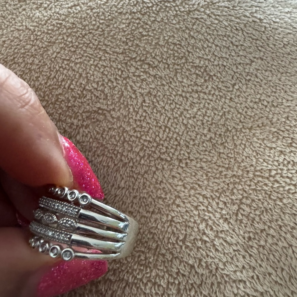 Women's Sterling Silver and Diamond Ring - Picture 3 of 9